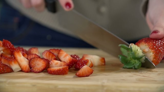Clean and cut strawberry
