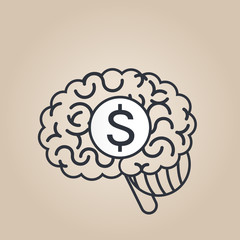 Brain concept illustration: dollar