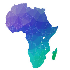 Africa in the color triangle. Vector. 4