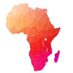 Africa in the color triangle. Vector. 5