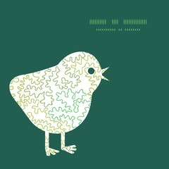 Vector curly doodle shapes chicken silhouette Easter frame