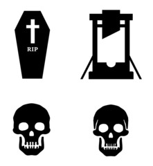Mort en 4 icônes - obrazy, fototapety, plakaty