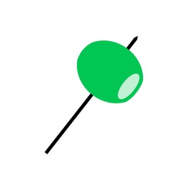 Olive verte d'apéritif sur un bâtonnet