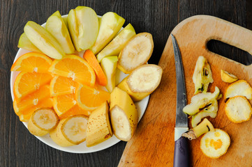 Fresh Organic Fruit Salad on a plate