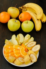 Fresh Organic Fruit Salad on a plate