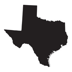 black map of Texas