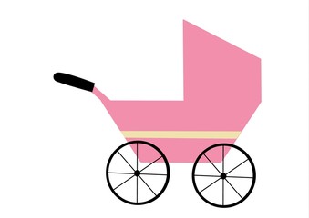 różowy wózek