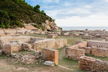 ruins of Tiberius villa in Sperlonga, Lazio, Italy