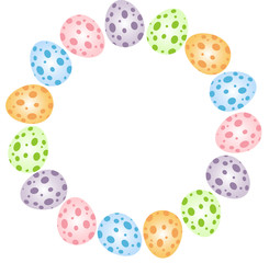 Easter eggs forming a circular frame
