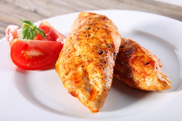 Grilled chicken breasts