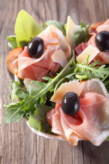 Smoked ham and vegetables