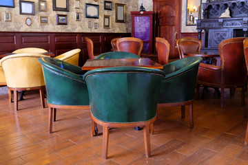The interior of the lobby bar in the old style