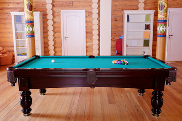 Green billiard table