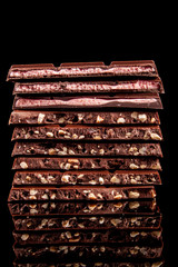 chocolate on a black background