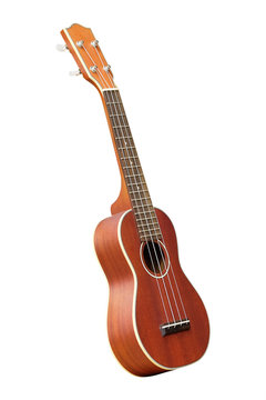 The image of a hawaiian guitar under the white background