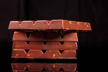 chocolate on a black background