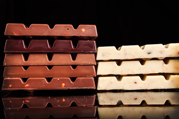 chocolate on a black background
