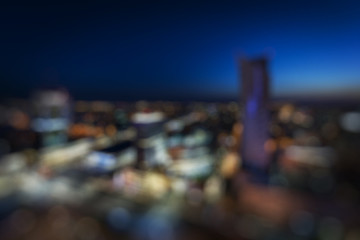 Blured panorama of Warsaw downtown during the night © Cinematographer