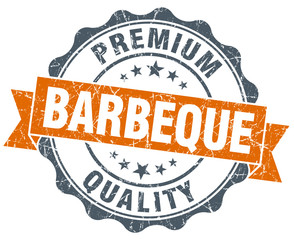Obraz premium barbeque orange vintage seal isolated on white
