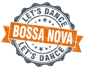 Obraz premium bossa nova orange vintage seal isolated on white