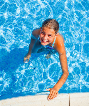 Girl in the pool