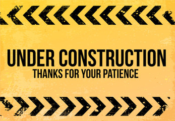 Yellow - black sign grunge Under Construction vector