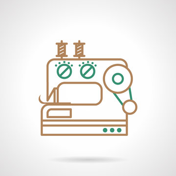 Sewing machine flat line vector icon