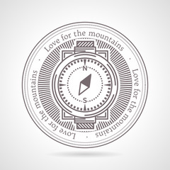 Abstract illustration of compass icon with text