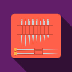 Needles set red pack flat vector icon