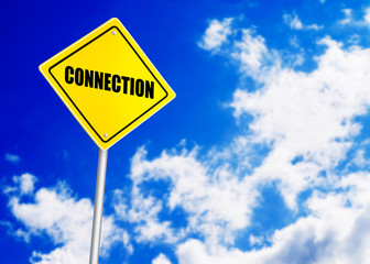 Connection message on road sign
