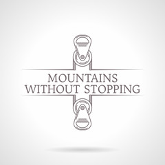 Abstract vector illustration of climbing pulley icon with text