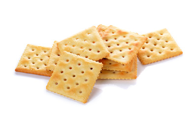 Cracker on white background