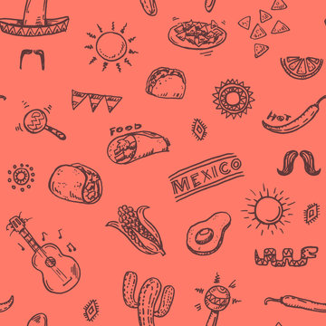 Mexican hand drawn pattern