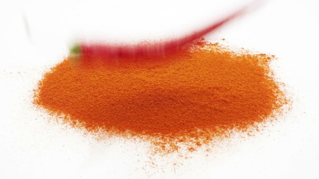 chilli pepper falling slow motion