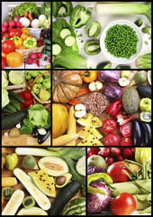 Healthy dishes in collage