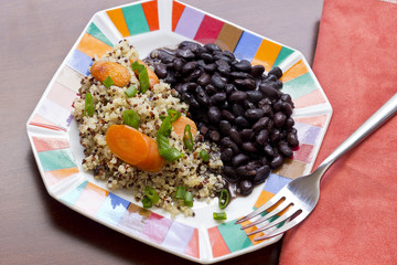 Quinoa Carrots and Black Beans