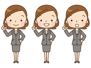 スーツを着た女性　主婦　セット