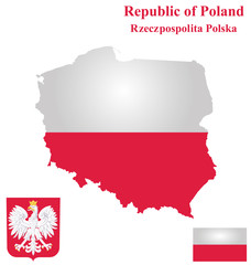 Flag and coat of arms of the Republic of Poland