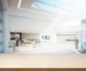 Wood Table Of Background in Hall Area