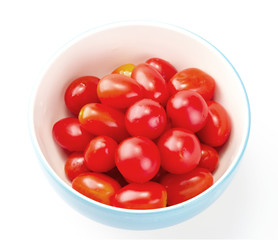 fresh cherry Tomato in bowl on white background