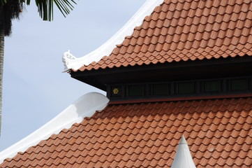 Roof detail at Masjid Kampung Hulu in Malacca, Malaysia