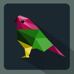 Colorful abstract  bird with geometric  composition