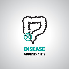 Appendicitis icons and symbol