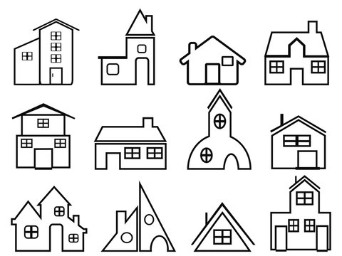 house outline icons