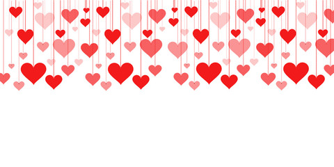 banner of a garland of hearts vector background Valentine's Day