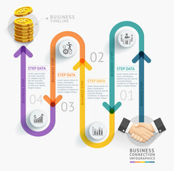 Business timeline infographic template.