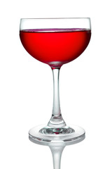 Glass of red cocktails color isolate on white background