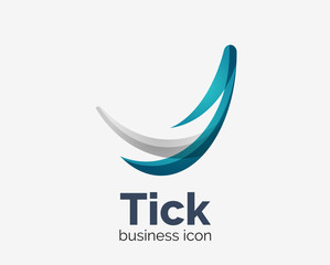 Modern tick abstract wave logo design