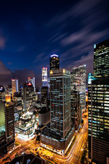 Twilight business city Singapore - obrazy, fototapety, plakaty