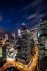 Zelfklevend Fotobehang Twilight business city Singapore © joesayhello